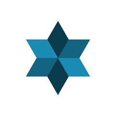 Geometric ornamental six leaf Flower symbol, business identity, Stock Vector illustration isolated on white background.