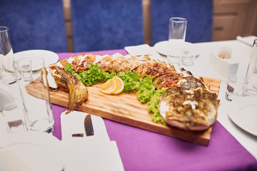 Fat juicy silver carp baked in the oven