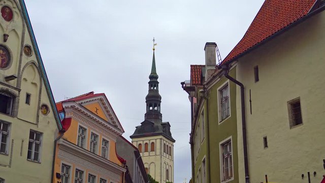 Set of videos of the sights of old city of Tallinn.