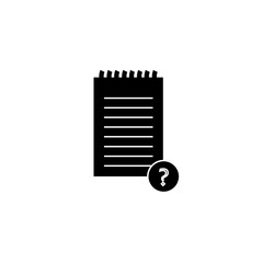 Black Unknown document icon isolated on white background. File with Question mark. Hold report, service and global search sign. Vector Illustration