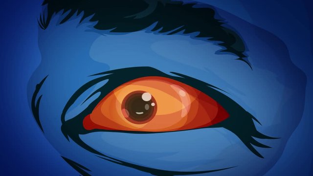 Comic Books Superhero Mutant Eyes/ 4k awesome animation of cartoon comic mutant superhero eyes watching and staring at you with terror and fright