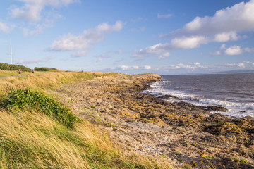 Beach and ocean in Wales.