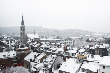 Aachen bei Schnee im Winter