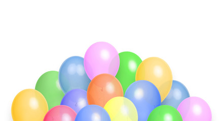 Fototapeta na wymiar colorful helium balloons isolated on white