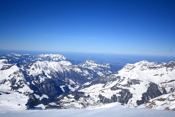 Fototapeta na wymiar panorama winter view from Titlis mountain