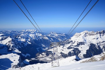 panorama winter view from Titlis mountain