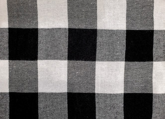 close up of black and white buffalo checked pattern
