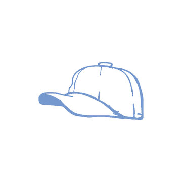 Sky blue baseball cap on white backdrop