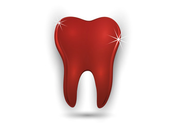 Healthy tooth icon. Flat design style. Tooth simple silhouette. Modern, minimalist icon in stylish colors. Website page design element and mobile application, brochure design, banner, flyer.
