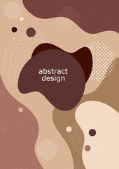 Creative background in minimal trendy style. Abstract shapes, waves, circles, dots. Design for cover, poster, flyer, website background or advertisement.