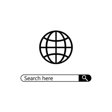 Search web bar sign on white background