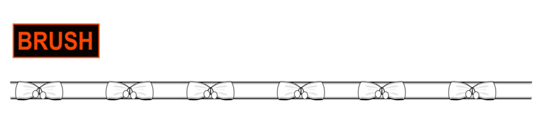 Decorative rubber with laces and cherries brush for fashion and digital illustration. Customizable and colorizable trim.