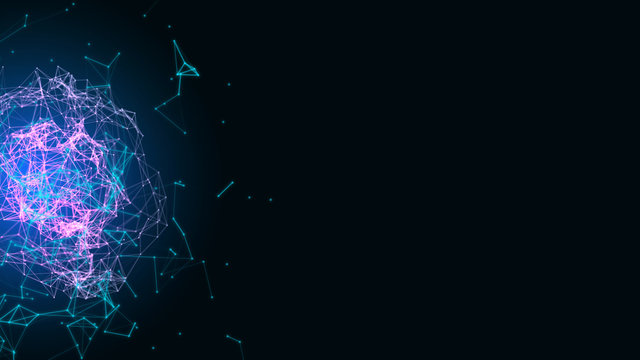 Illustration wireframe Globe motion spin flickering plexus digital innovation technology future fintech business international world global communication network blockchain decentralize transaction