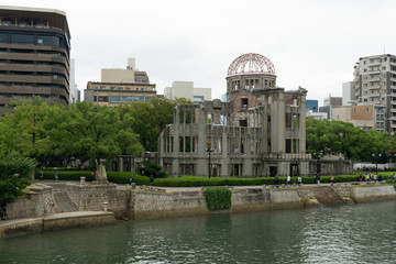 Hiroshima Peace Memorial (Genbaku Dome) on a rainy day
