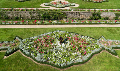 close up view of the Hermine Castle gardens in Vannes in southern Brittany