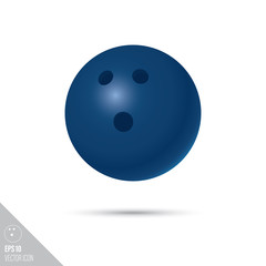 Bowling ball smooth vector icon. Sports equipment symbol.