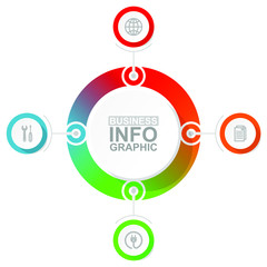 Infographic vector template for business presentation, diagram, workflow concept with 4 options