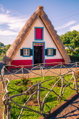 Fototapeta na wymiar Traditional Santana houses in madeira island