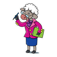 Sheep scientist. Animal and professions Alphabet S