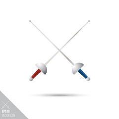 fencing foils smooth vector icon. Sports equipment symbol.