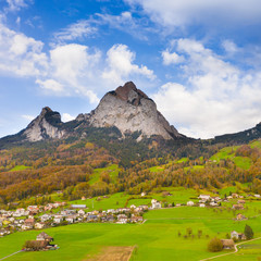 Autumn mountain landscape. Switzerland.