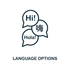 Language Options icon outline style. Thin line creative Language Options icon for logo, graphic design and more © Anton Shaparenko