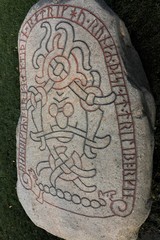Trelleborg rune stone, viking runes, Sweden 