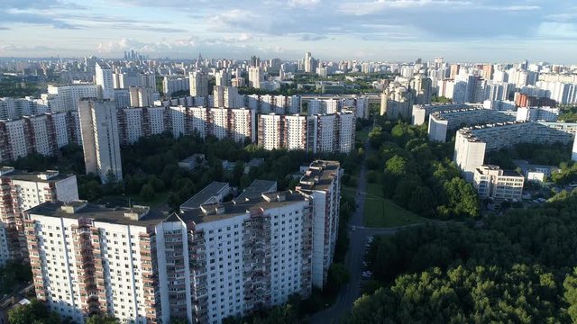 View of a modern buildings from the height