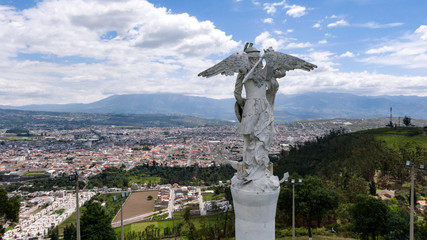 Obraz premium Aerial shot on overlook at Ibarra - Ecuador. Archangel 