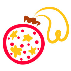 round Christmas toy with stars and a heart-shaped loop