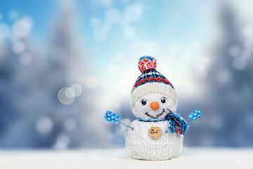 Schneemann im Winterwald