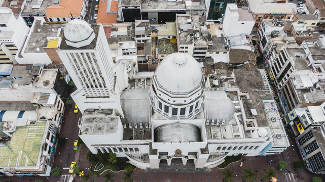 View of the church the cathedral of Ambato Ecuador