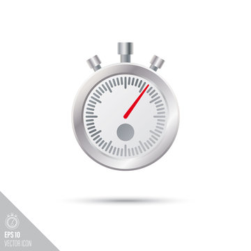 Stop watch smooth vector icon. Sports equipment symbol.