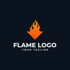 Abstract Fire Flame, Burn Logo Design Template