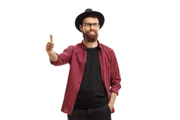 Bearded guy making a thumb up sign