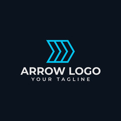 Simple Abstract Arrow, Business Line Logo Design Template