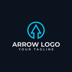 Circle Abstract Arrow, Business Line Logo Design Template