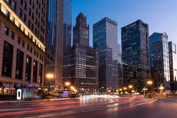 Photo sur Plexiglas Chicago Trafic le long de Wacker Drive sur Chicago, Illinios