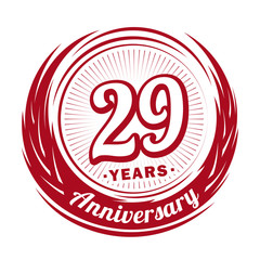 Twenty-nine years anniversary celebration logotype. 29th anniversary logo. Vector and illustration.