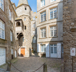 historic Norman stone houses in the Saint-Malo Intra-Muros Neighboorhood