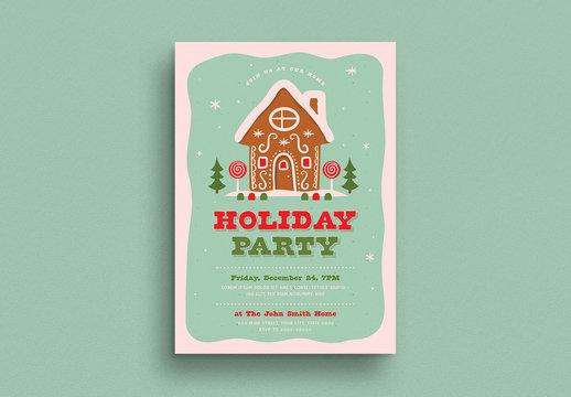 Holiday Party Invitation Flyer Layout