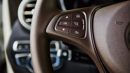 Luxury car interior details.