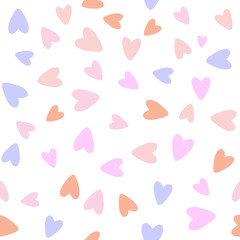 Cute seamless pattern with hearts. Romantic print. Simple vector illustration.