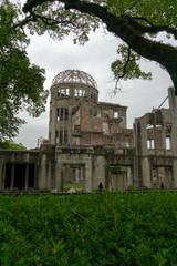 Hiroshima Peace Memorial (Genbaku Dome) on a rainy day