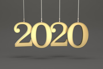 New Year 2020 Creative Design Concept - 3D Rendered Image	