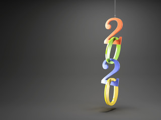 New Year 2020 Creative Design Concept - 3D Rendered Image	