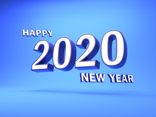 New Year 2020 Creative Design Concept - 3D Rendered Image	