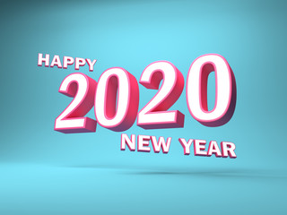New Year 2020 Creative Design Concept - 3D Rendered Image	