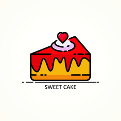 Birthday Cake illustration vector Design, with candle. simple, cute and adorable for icon or symbol