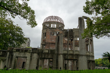 Hiroshima Peace Memorial (Genbaku Dome) on a rainy day
